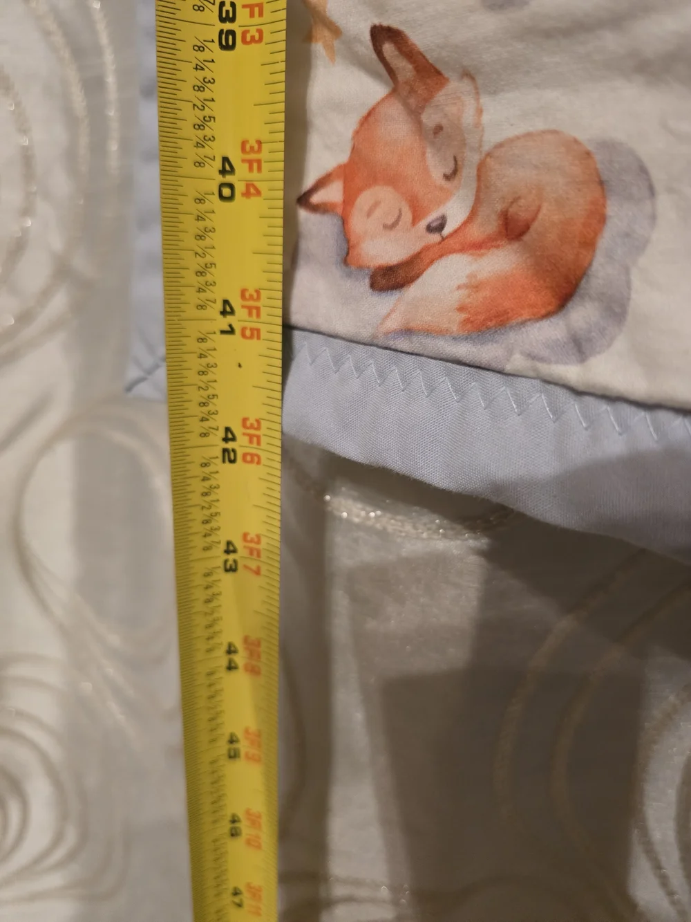 Unbranded Baby Bear & Cloud Printed Cream Blanket with Blue Trim